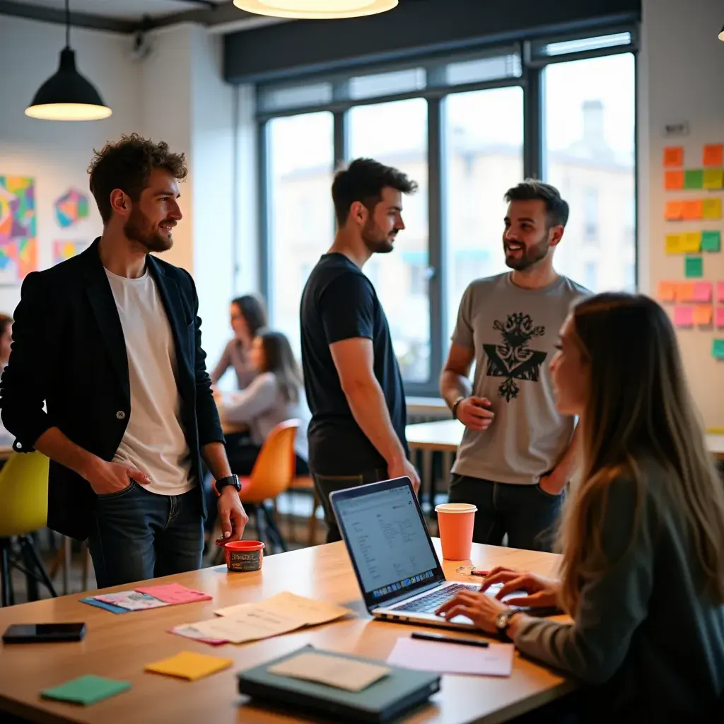 Întâlnire de brainstorming pentru idei inovatoare în optimizarea afacerilor